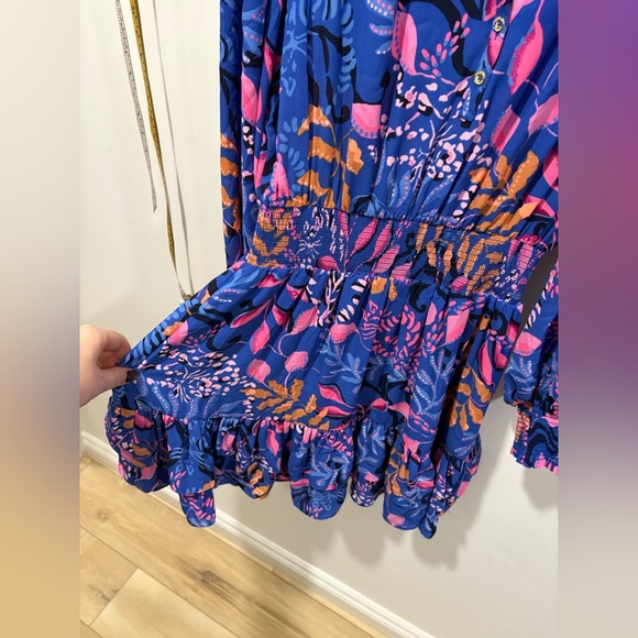 Lilly Pulitzer Shilah Botanical Print Long Sleeve Tiered Dress - Picture 9 of 11
